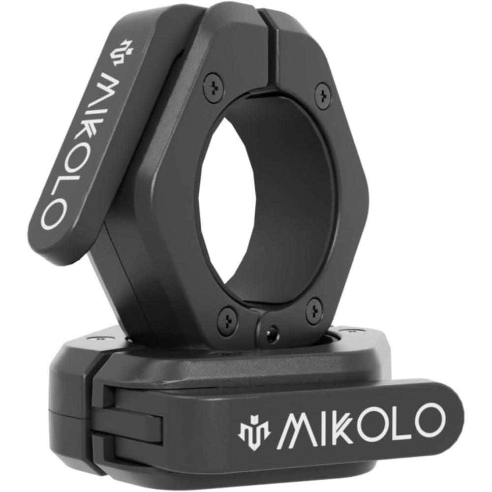 imageMikolo Barbell Clamps2Inch Olympic Barbell Clips with AntiSlip TPR Lining and Quick Release for Home and Gym UseBlack