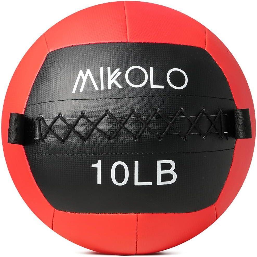 imageMikolo Medicine Ball Wall BallSoft Medicine Ball SetSlam Ball for Core Training Strength Workouts MultiWeight 10lbs 20lbs Exercise Balls for Home Gym Functional Fitness 10152025LB10lbs