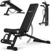 Mikolo 1200LB Weight Bench, Adjustable Workout Bench with Detachable Leg Support, Vertical Storage Space-Saving Exercise Bench for Home Gym, Incline Flat Decline Sit Up Bench for Full Body Fitness(Black)