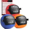 imageMikolo Medicine Ball Wall BallSoft Medicine Ball SetSlam Ball for Core Training Strength Workouts MultiWeight 10lbs 20lbs Exercise Balls for Home Gym Functional Fitness 10152025LB101520lbs