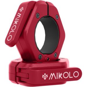 Mikolo Barbell Clamps,2-Inch Olympic Barbell Clips with Anti-Slip TPR Lining and Quick Release for Home and Gym Use(Red)