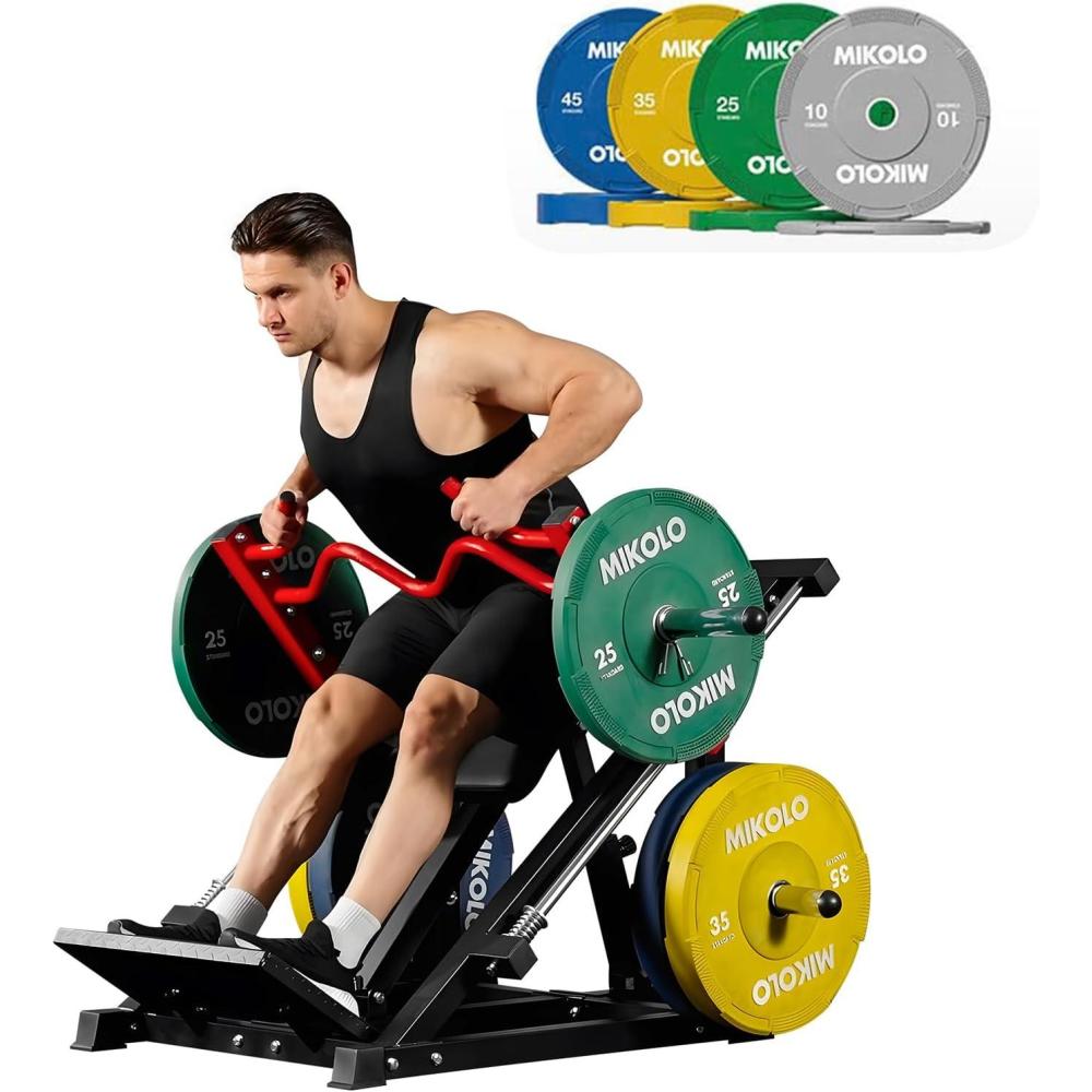 imageMikolo Linear Row Machine Back Workout Machine for Home Gym PlateLoaded Back Machine with Linear Bearing Back Row Machine LAT Training Equipment SR06 UltraMachine with 230LB Weight Plates