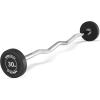 Mikolo Fixed Barbell, Pre-Loaded Weight EZ Curl Bar, PVC Barbell Weight Set for Strength Training and Weightlifting(Black)