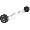 Mikolo Fixed Barbell, Pre-Loaded Weight EZ Curl Bar, PVC Barbell Weight Set for Strength Training and Weightlifting(Black)