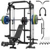 Mikolo Power Cage, 2000LB Power Rack with Independent Dual Pulley System, Multi-Function Home Gym Workout Machine for Cable Crossover(Black)