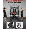 Mikolo Smith Machine with Weight Stack, Power Cage Home Gym System with LAT Pulldown & Cable Crossover, Multi-Functional Trainer with Dual Pulley System, Includes 10+ Free Attachments