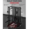 Mikolo Smith Machine with Weight Stack, Power Cage Home Gym System with LAT Pulldown & Cable Crossover, Multi-Functional Trainer with Dual Pulley System, Includes 10+ Free Attachments