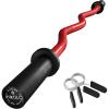 Mikolo EZ Curl Bar, 2 Inch Olympic Curl Bar for Biceps and Triceps, 47” Curling Bar with Knurled Grip, 700LB Barbell Bar with Multi-Angle Wrist-Friendly Design(Red)