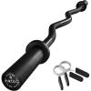 Mikolo EZ Curl Bar, 2 Inch Olympic Curl Bar for Biceps and Triceps, 47” Curling Bar with Knurled Grip, 700LB Barbell Bar with Multi-Angle Wrist-Friendly Design(Black)