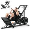 Mikolo Leg Press Hack Squat Machine Combo, Leg Press Machines for Home Gym with Linear Bearing, Hack Squat Machine with Rear and Front Band Pegs, Leg Machine for Full Range Leg Training(DD09 Black)