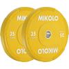Mikolo Olympic Bumper Plates & Barbell Plates 2-Inch Weight Plate Set – Steel Insert, Low-Bounce & Quiet for Home Gym Strength Training (Weights: 45 * 2-230LB)(35LB PAIR)