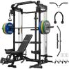 Mikolo Power Cage, 2000LB Power Rack with Independent Dual Pulley System, Multi-Function Home Gym Workout Machine for Cable Crossover(Black)
