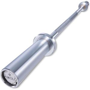 Mikolo 7ft Olympic Barbell, Barbell for Weightlifting and Powerlifting 45lb, Olympic Bar for 1500lbs Capacity, Weight Bar Fit 2” Standard Weights(Silver)