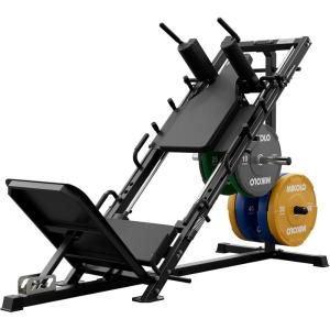 Mikolo Leg Press Hack Squat Machine Combo, Leg Press Machines for Home Gym with Linear Bearing, Hack Squat Machine with Rear and Front Band Pegs, Leg Machine for Full Range Leg Training(230LB Colored Weights Combo)