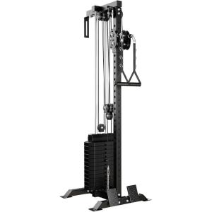 Mikolo Wall Mount Cable Station, Cable Crossover Machine with Dual Pulley System and 18 Adjustable Positions for Home Gym Fitness Equipment(Cable Machine with 195 lb Weight Stack)