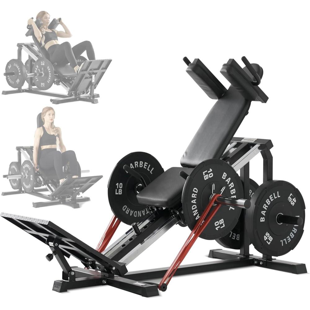 imageMikolo Leg Press Hack Squat Machine 30Degree Compact Leg Press Machine for Home Gym Hack Squat Machine with Removable Shoulder Pad Lower Body Workout EquipmentLP10Leg Press and Hack Squat