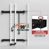 Mikolo 2” x 2” Folding Wall Mounted Squat Rack, Foldable Power Rack with Weight Bench and 7FT Barbell, Space-Saving Home Gym Package