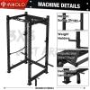 Mikolo Power Cage, 2000lbs Power Rack, Multi-Function Squat Cage, 3″x 3″Commercial Squat Rack for Home Gym with Attachment Set (Red/Black)