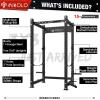 Mikolo Power Cage, 2000lbs Power Rack, Multi-Function Squat Cage, 3″x 3″Commercial Squat Rack for Home Gym with Attachment Set (Red/Black)