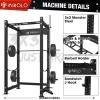 Mikolo Power Cage, 2000lbs Power Rack, Multi-Function Squat Cage, 3″x 3″Commercial Squat Rack for Home Gym with Attachment Set (Red/Black)
