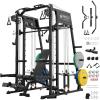 Mikolo M4 2.0 Smith Machine, All-in-One Home Gym Power Cage with LAT Pulldown & Cable Crossover, Squat Rack for Full Body Workouts(M4 2.0 Ultra Black Package (230LB Color BP))