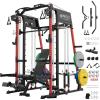 Mikolo M4 2.0 Smith Machine, All-in-One Home Gym Power Cage with LAT Pulldown & Cable Crossover, Squat Rack for Full Body Workouts(M4 2.0 Ultra Red Package (230LB Color BP))
