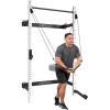 Mikolo Wall Mounted Squat Rack, Folding Power Rack with Lat Pulldown & Cable Crossover System, Power Cage with Pulley System and Training Attachments for Home Gym, Weight Capacity 1450LBS(White)