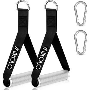 Mikolo Aluminum Alloy Cable Machine Handles, Exercise Handles D Handle Cable Attachments for Gym, Durable Cable Machine Attachment for Cable Crossover Training(Aluminum Alloy Handles with Bearing)