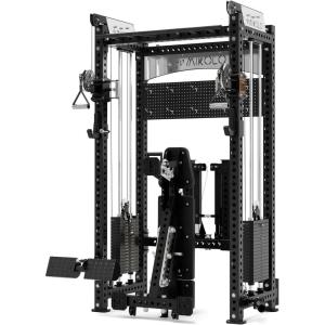 Mikolo Anubis Power Cage, Power Rack with Cable Crossover System, Multi-Function Squat Rack with with Aluminum Pulley System for Fitness Home Gym(ANUBIS-2.0 Elite (with 3″x3″ Bench))