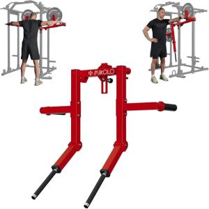 Mikolo Lateral Raise Attachment for Squat Rack, Standing Lateral Raise Machine with 1″ Holes, Power Rack Cage Attachment, Upper Body Strength Training Machine for Home Gym(Red)