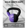 Mikolo Neoprene Coated Cast Iron Kettlebells 5-30LB Set, Solid Weight Set with Wide Grip Handle and Flat Bottom, Ideal for Full Body Strength Training at Home Gym(15LB)