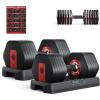 Mikolo Hex Cageless Adjustable Dumbbells Set of 2, 26.5LB Pair 6-in-1 Space-Saving Adjustable Dumbbell Set for Home Gym Strength Training