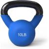 Mikolo Neoprene Coated Cast Iron Kettlebells 5-30LB Set, Solid Weight Set with Wide Grip Handle and Flat Bottom, Ideal for Full Body Strength Training at Home Gym(10LB)