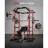 Mikolo K6 2.0 Power Cage, Power Rack with Cable Crossover System, 2000LBS Squat Rack with LAT Pull Down System, Functional Trainer with Aluminum Pulley System for Home Gym(Red)