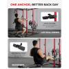 Mikolo K6 2.0 Power Cage, Power Rack with Cable Crossover System, 2000LBS Squat Rack with LAT Pull Down System, Functional Trainer with Aluminum Pulley System for Home Gym(Red)