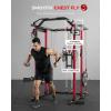 Mikolo K6 2.0 Power Cage, Power Rack with Cable Crossover System, 2000LBS Squat Rack with LAT Pull Down System, Functional Trainer with Aluminum Pulley System for Home Gym(Red)