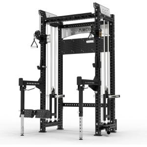 Mikolo Anubis-2.0 Smith Machine, 2000LBS Power Cage with LAT Pulldown&Cable Crossover, Multi-Function Trainer with Aluminum Pulley System for Fitness Home Gym(Standard)