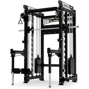 Mikolo Anubis-2.0 Smith Machine, 2000LBS Power Cage with LAT Pulldown&Cable Crossover, Multi-Function Trainer with Aluminum Pulley System for Fitness Home Gym(Ultimate)