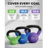 Mikolo Neoprene Coated Cast Iron Kettlebells 5-30LB Set, Solid Weight Set with Wide Grip Handle and Flat Bottom, Ideal for Full Body Strength Training at Home Gym(5LB)