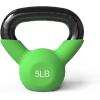 Mikolo Neoprene Coated Cast Iron Kettlebells 5-30LB Set, Solid Weight Set with Wide Grip Handle and Flat Bottom, Ideal for Full Body Strength Training at Home Gym(5LB)