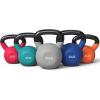 Mikolo Neoprene Coated Cast Iron Kettlebells 5-30LB Set, Solid Weight Set with Wide Grip Handle and Flat Bottom, Ideal for Full Body Strength Training at Home Gym(20-25-30-40-45LB)