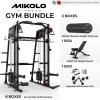 Mikolo M4 2.0 Standard/Ultra/Elite Smith Machine, 2200lbs Squat Rack with LAT-Pull Down System & Cable Crossover Machine, Training Equipment with Leg Hold-Down Attachment(Black)