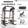 Mikolo M4 2.0 Standard/Ultra/Elite Smith Machine, 2200lbs Squat Rack with LAT-Pull Down System & Cable Crossover Machine, Training Equipment with Leg Hold-Down Attachment(Red)