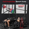 Mikolo F4 2.0 Power Cage with Dual-Track Smooth Pulley System, 1200LBS Power Rack with Leg Hold-Down for Heavy LAT Pulldowns(Black)
