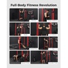 Mikolo F4 2.0 Power Cage with Dual-Track Smooth Pulley System, 1200LBS Power Rack with Leg Hold-Down for Heavy LAT Pulldowns(Red)