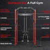 Mikolo F4 2.0 Power Cage with Dual-Track Smooth Pulley System, 1200LBS Power Rack with Leg Hold-Down for Heavy LAT Pulldowns(Red)