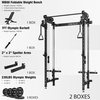 Mikolo Folding Squat Rack, Wall Mounted Power Rack with Cable Crossover Machine & LAT Pull Down, Functional Trainer with 5 Adjustable Function Modes, for Home Gym and Space Saving(Black)