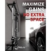 Mikolo Folding Squat Rack, Wall Mounted Power Rack with Cable Crossover Machine & LAT Pull Down, Functional Trainer with 5 Adjustable Function Modes, for Home Gym and Space Saving(Black)