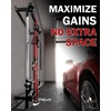 Mikolo Folding Squat Rack, Wall Mounted Power Rack with Cable Crossover Machine & LAT Pull Down, Functional Trainer with 5 Adjustable Function Modes, for Home Gym and Space Saving(Red)