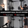 Mikolo Folding Squat Rack, Wall Mounted Power Rack with Cable Crossover Machine & LAT Pull Down, Functional Trainer with 5 Adjustable Function Modes, for Home Gym and Space Saving(Black)